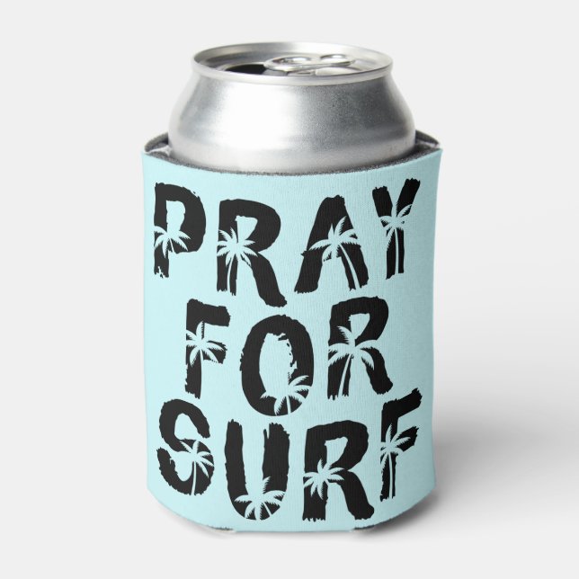Rafraîchisseur Pour Canette Priez Pour Surp Palm Tree Surfer (Can devant)