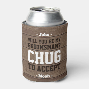 Rafraîchisseur Pour Canette Proposition de Groomsman Chug pour accepter Faux B