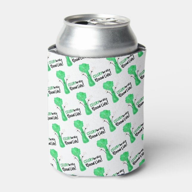 Rafraîchisseur Pour Canette Pun Celery Positif - Celerybrate Bonne vie (Can devant)
