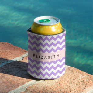 Rafraîchisseur Pour Canette Purple Zigzag, Purple Chevron, Votre Nom