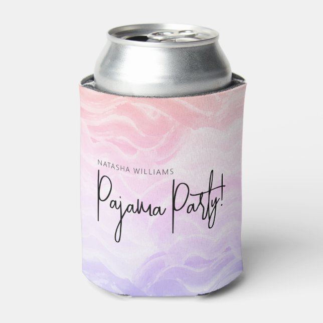 Rafraîchisseur Pour Canette Pyjama Party Rose Pastel Violet Caprice (Can devant)