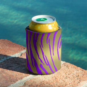 Rafraîchisseur Pour Canette Rayures de tigre or violet