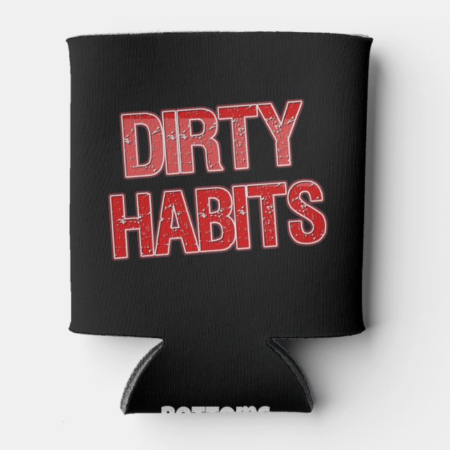 Rafraîchisseur Pour Canette Red Grunge Dirty Habitudes Coozie (Devant)