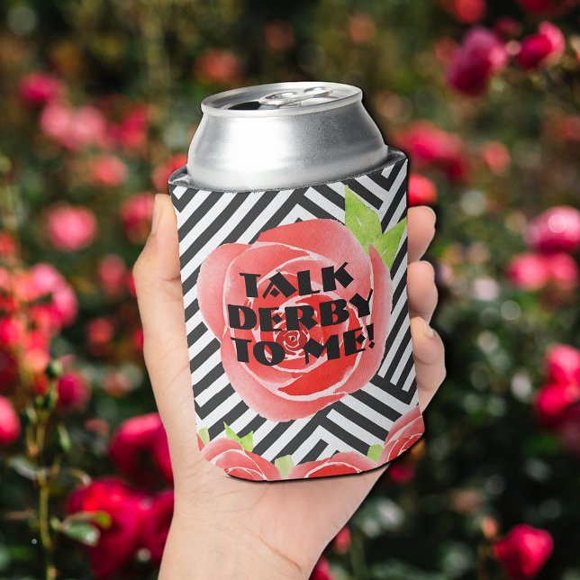 Rafraîchisseur Pour Canette Red Roses Stripes Derby (Red Roses Stripes Derby Can Coolers)