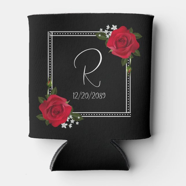 Rafraîchisseur Pour Canette Red Roses Wedding (Devant)