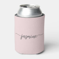 Refroidisseur de canette à monogramme rose simple