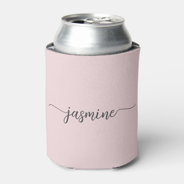 Rafraîchisseur Pour Canette Refroidisseur de canette à monogramme rose simple  (Can devant)