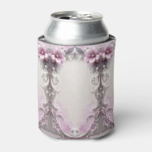 Refroidisseur de canette floral rose