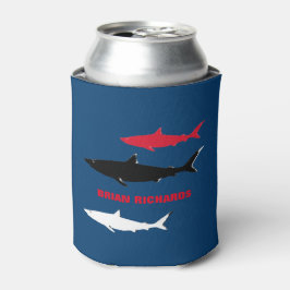 Rafraîchisseur Pour Canette Requins avec son nom, bleu