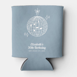 Rafraîchisseur Pour Canette Retro Dusty Blue Disco Ball Anniversaire Personnal