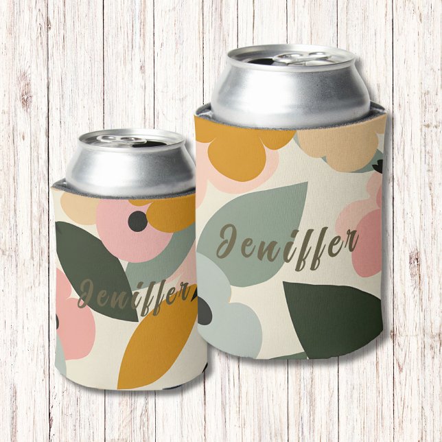 Rafraîchisseur Pour Canette Retro Girl Camo Militaire Monogramme moderne (Créateur téléchargé)