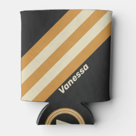 Rafraîchisseur Pour Canette Retro Golden Horizon Stripes with Name