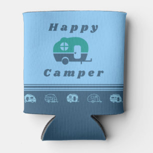 Rafraîchisseur Pour Canette Retro Happy Camper Can Cooler en bleu et Turquoise