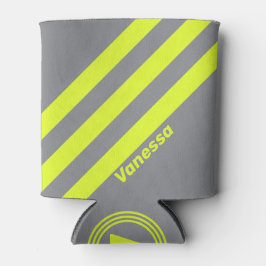 Rafraîchisseur Pour Canette Retro HI VIS Trois bandes avec nom
