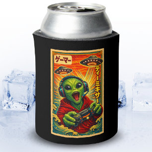 Rafraîchisseur Pour Canette Rétro Japonais Vintage OVNI Alien Drôle Gamer