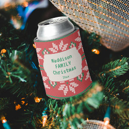 Rafraîchisseur Pour Canette Retro Ugly Christmas Sweater Nordic Red Green