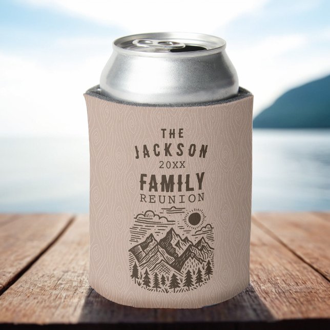 Rafraîchisseur Pour Canette Retrouvailles Familiales Peut Se Refroidir (Modern Mountains Family Reunion Beer Can Cooler)