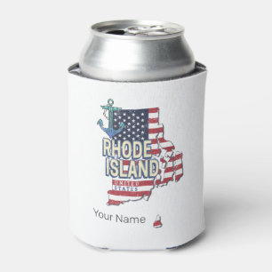 Rafraîchisseur Pour Canette Rhode Island États-Unis Retro State Map Vintage