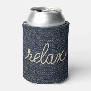 Rafraîchisseur Pour Canette Rope Relax Text sur Denim Can Cooler