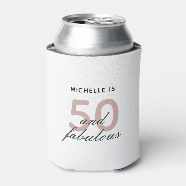 Rafraîchisseur Pour Canette Rose Black Cinquante et fabuleux 50e anniversaire (Can devant)