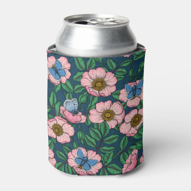 Rafraîchisseur Pour Canette Rose de chien et papillons (Can devant)