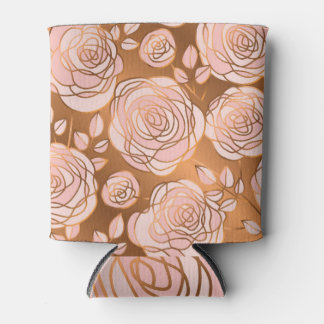 Rafraîchisseur Pour Canette Rose Gold Luxury, Floral Sans Seamless.