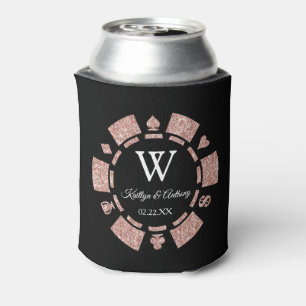 Rafraîchisseur Pour Canette Rose Gold Parties scintillant Poker Chip Casino Ma