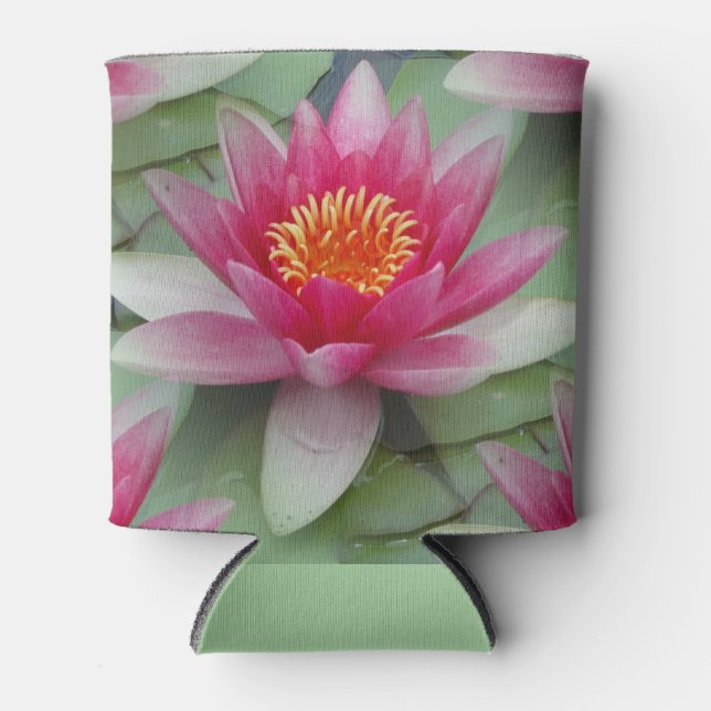 Rafraîchisseur Pour Canette Rose Lotus Water Lily (Devant)