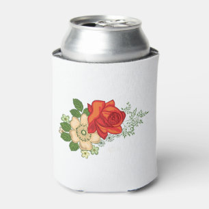 Rafraîchisseur Pour Canette Rose rouge et marguerites peuvent refroidir