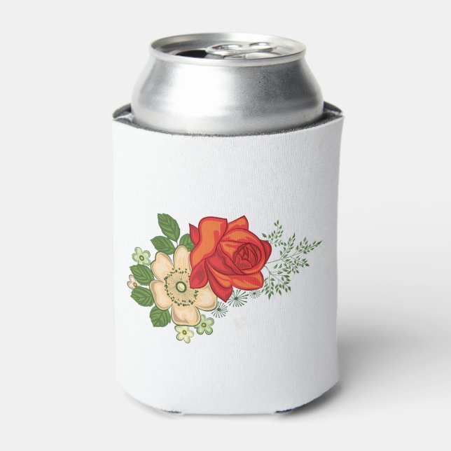 Rafraîchisseur Pour Canette Rose rouge et marguerites peuvent refroidir (Can devant)