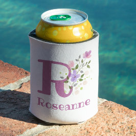 Rafraîchisseur Pour Canette Roseanne Nom avec un motif floral