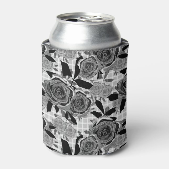 Rafraîchisseur Pour Canette Roses noirs, rose, noirs et gris (Can devant)