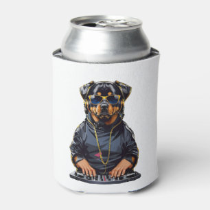 Rafraîchisseur Pour Canette rottweiler Dog Dj avec platine et casque