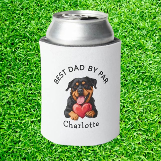 Rafraîchisseur Pour Canette Rottweiler Red Heart Gift  (Delight Rottweiler lovers with heartfelt golf gifts that celebrate their favorite breed)