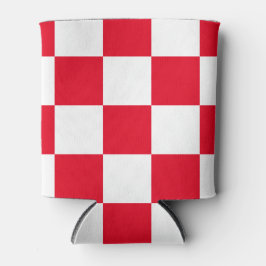 Rafraîchisseur Pour Canette Rouge Croate Géométrique Gras Checkers Peut Rafraî