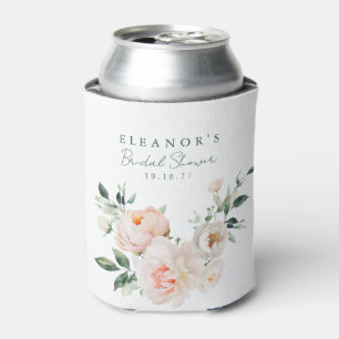 Rafraîchisseur Pour Canette Rouge Mariage Fleurs de Pivoine Aquarelle Rose