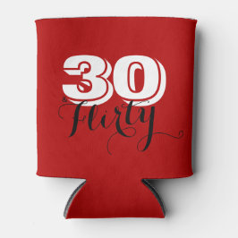 Rafraîchisseur Pour Canette Rouge moderne Blanc 30 & FLIRTY Anniversaire CHEER