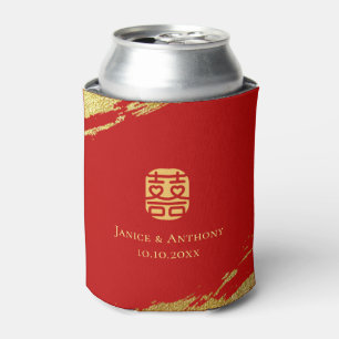 Rafraîchisseur Pour Canette Rouge or chinois calligraphie bracelet mariage