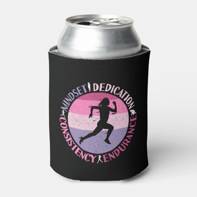 Rafraîchisseur Pour Canette Running Mindset - Citation d'endurance de la fille (Can devant)