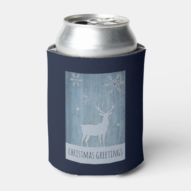 Rafraîchisseur Pour Canette Russe Bleu Bois Reindeer Pays Noël (Can devant)