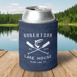 Rafraîchisseur Pour Canette Russe Nom de famille Lake House Marine Blue Wood
