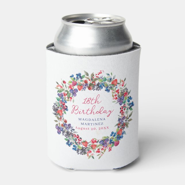 Rafraîchisseur Pour Canette Rustique Boho Berry été 18e anniversaire personnal (Can devant)