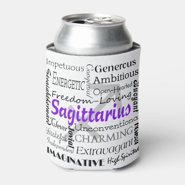 Rafraîchisseur Pour Canette Sagittarius Zodiac Astrologie Traits Collage (Can devant)