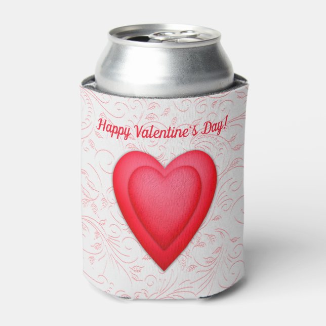 Rafraîchisseur Pour Canette Saint Valentin Coeurs rouges fantaisistes (Can devant)