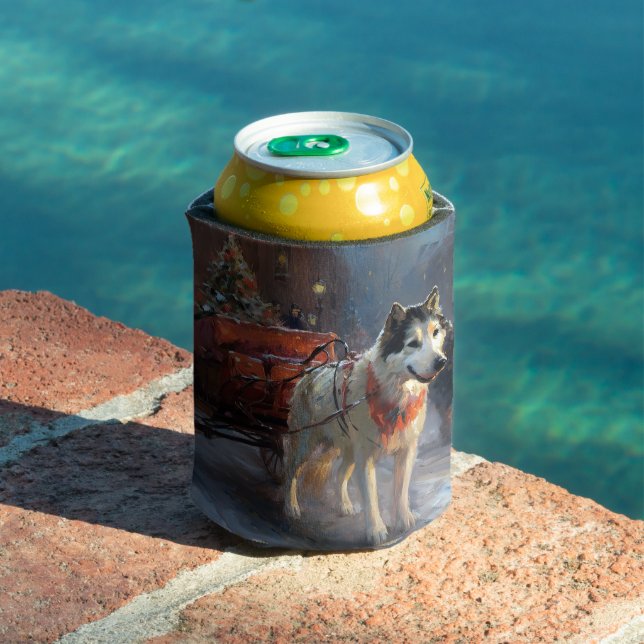 Rafraîchisseur Pour Canette Saison de Noël du Malamute de l'Alaska (Piscine in situ)