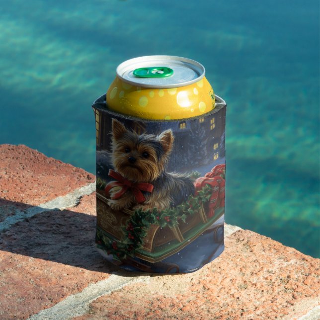 Rafraîchisseur Pour Canette Saison de Noël du Yorkshire Terrier (Piscine in situ)