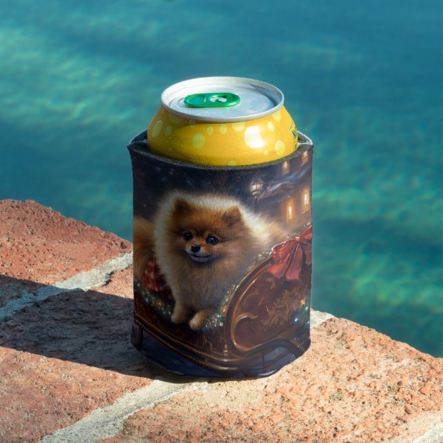 Rafraîchisseur Pour Canette Saison de Noël Poméranienne brossé (Piscine in situ)