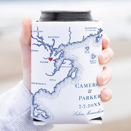 Rafraîchisseur Pour Canette Salem MA Carte Elégante Marine Blue Wedding Favori
