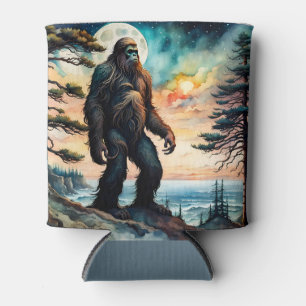 Rafraîchisseur Pour Canette Sasquatch debout sur la crête surplombant l'océan