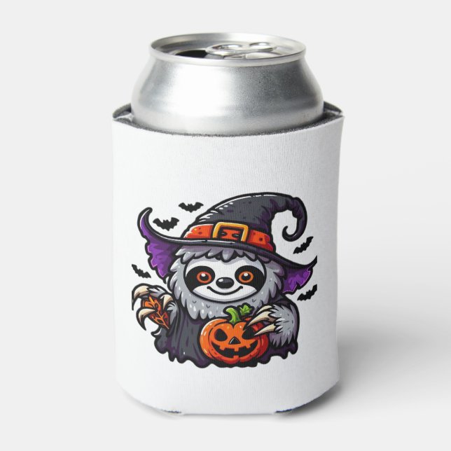 Rafraîchisseur Pour Canette Scary Halloween Sloth Witch Costume Casquette Mer  (Can devant)
